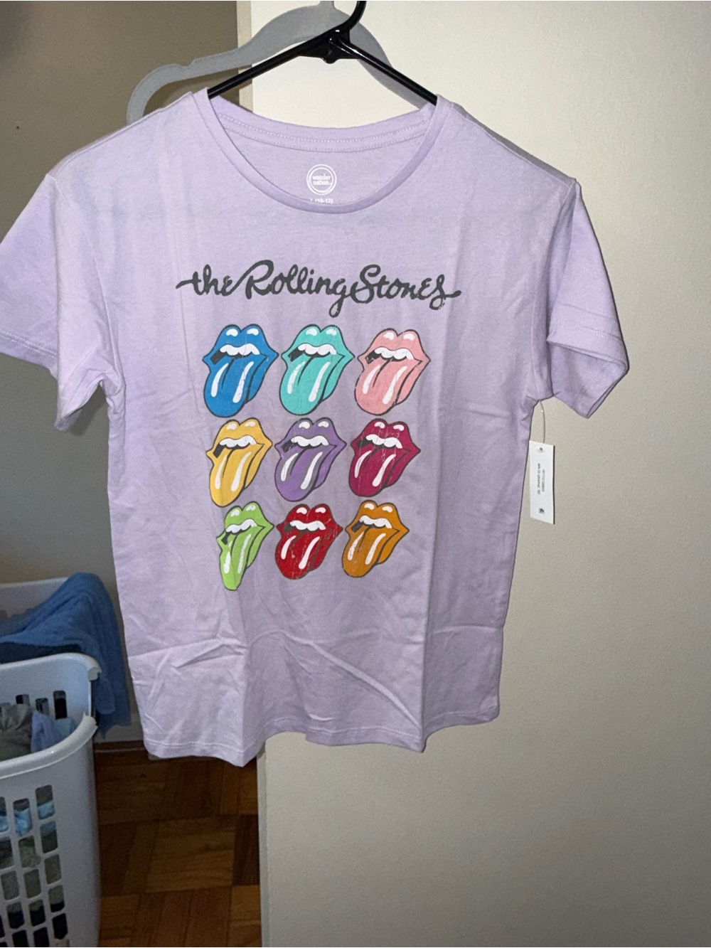 wonder nation Lavender Graphic Tee with Colorful Tongue Prints